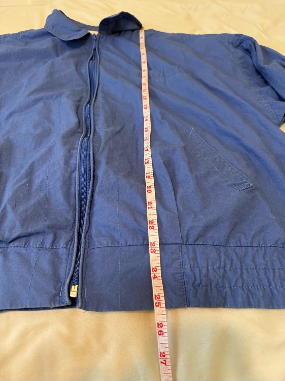 Vintage Mark Scot 100% Cotton Windbreaker Soft Blue Zip Jacket Women’s XL- M fit - Picture 10 of 16